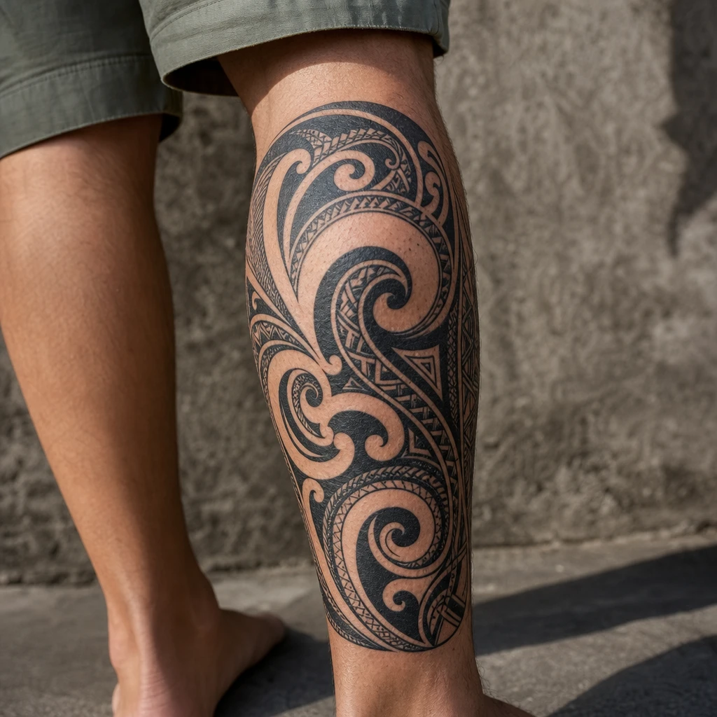 Maori tattoo on real skin