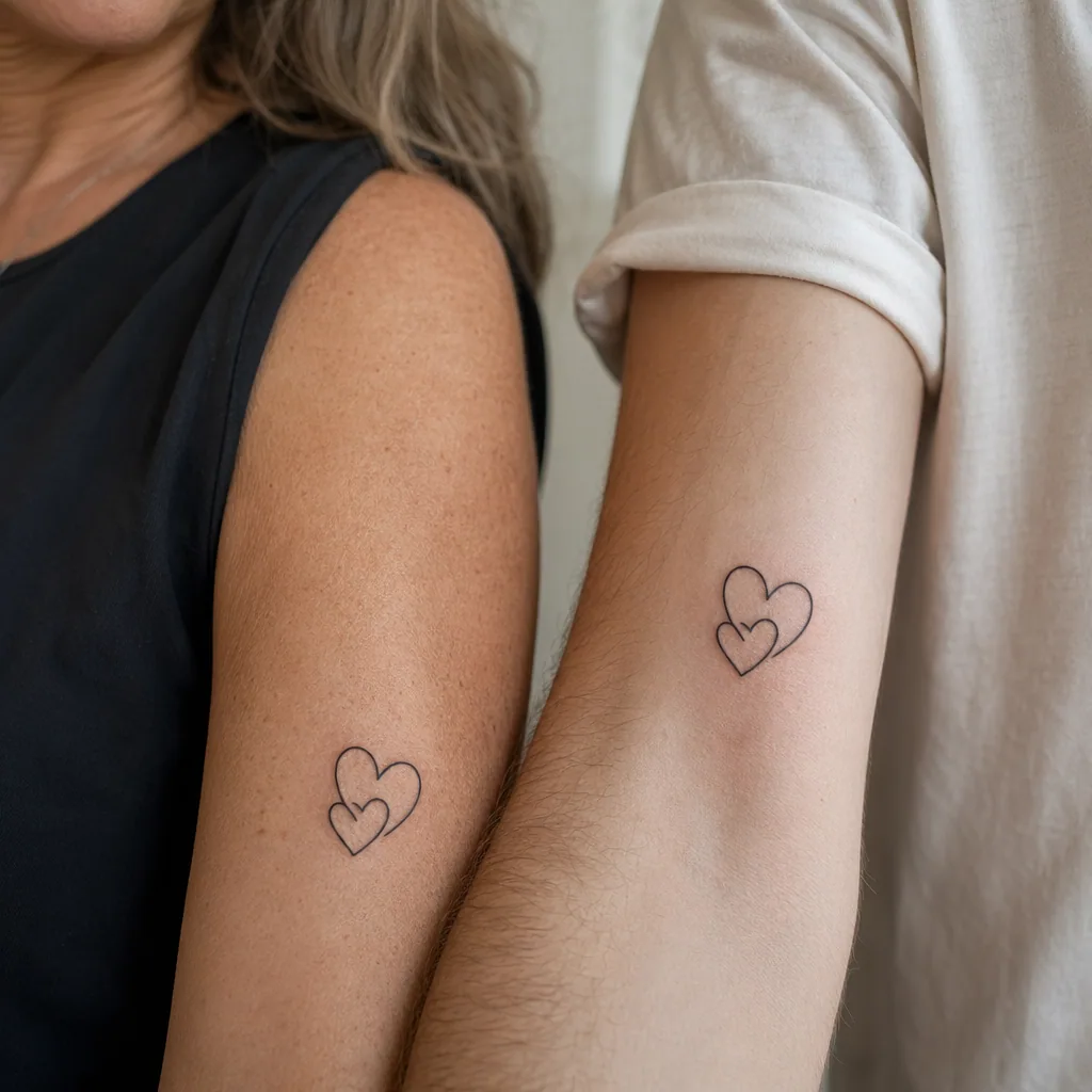 Coeurs mere fils minimalistes