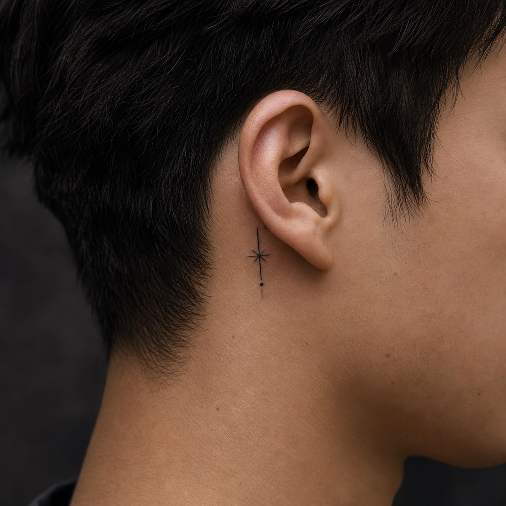 Minimaliste tattoo on real skin