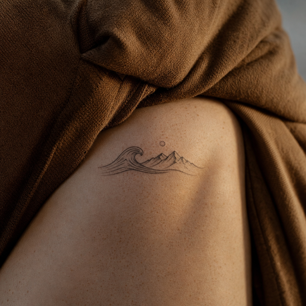 Minimaliste tattoo on real skin