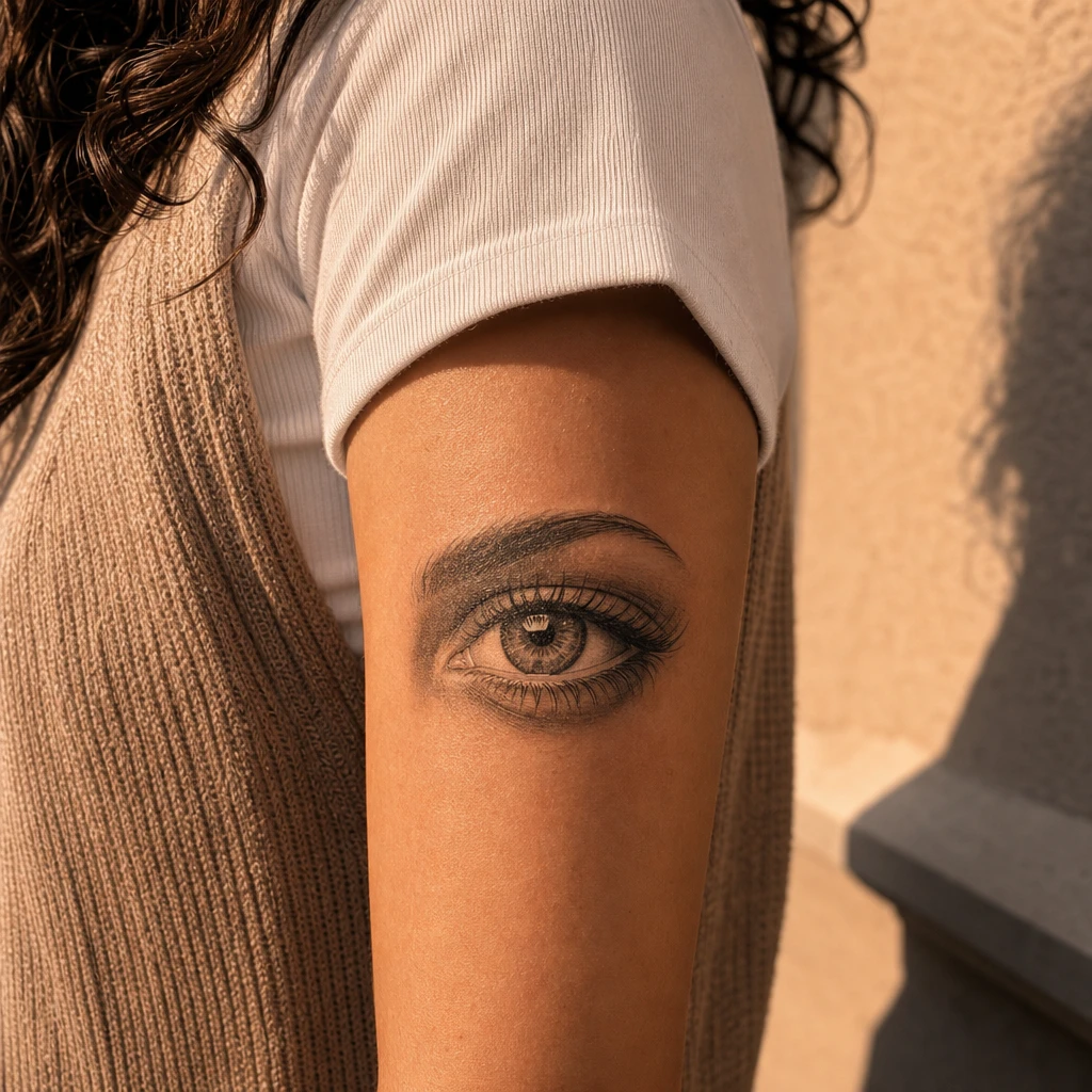 Oeil realiste noir et gris