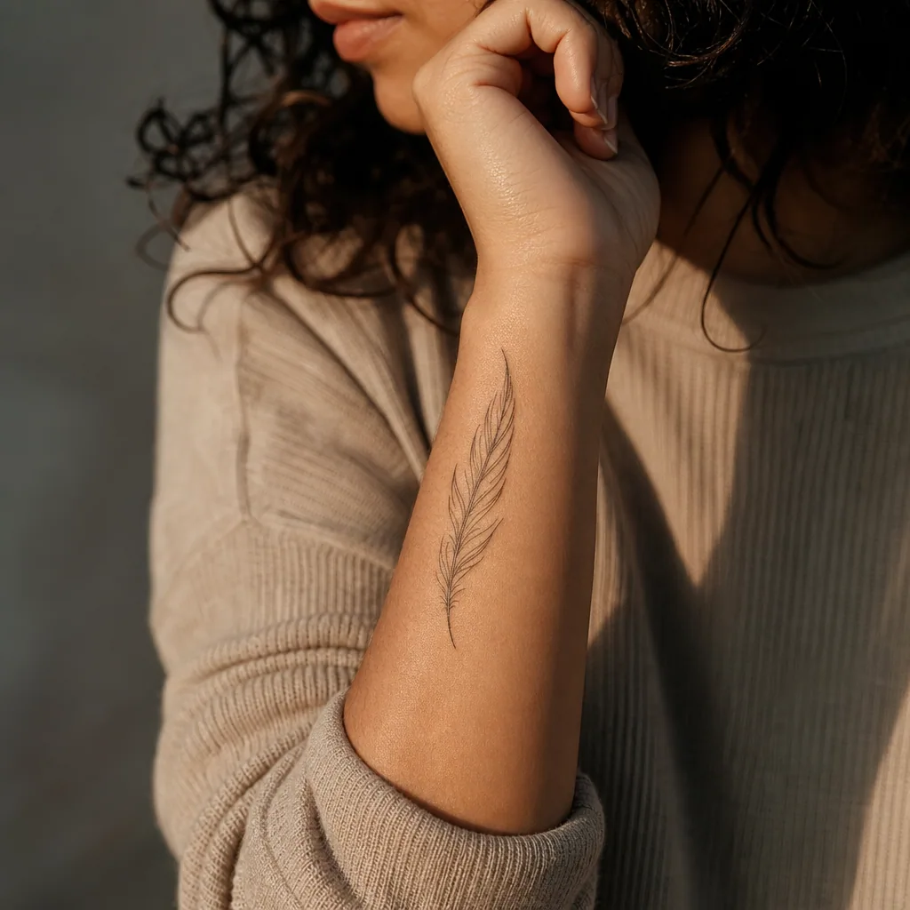 Plume single-line minimaliste