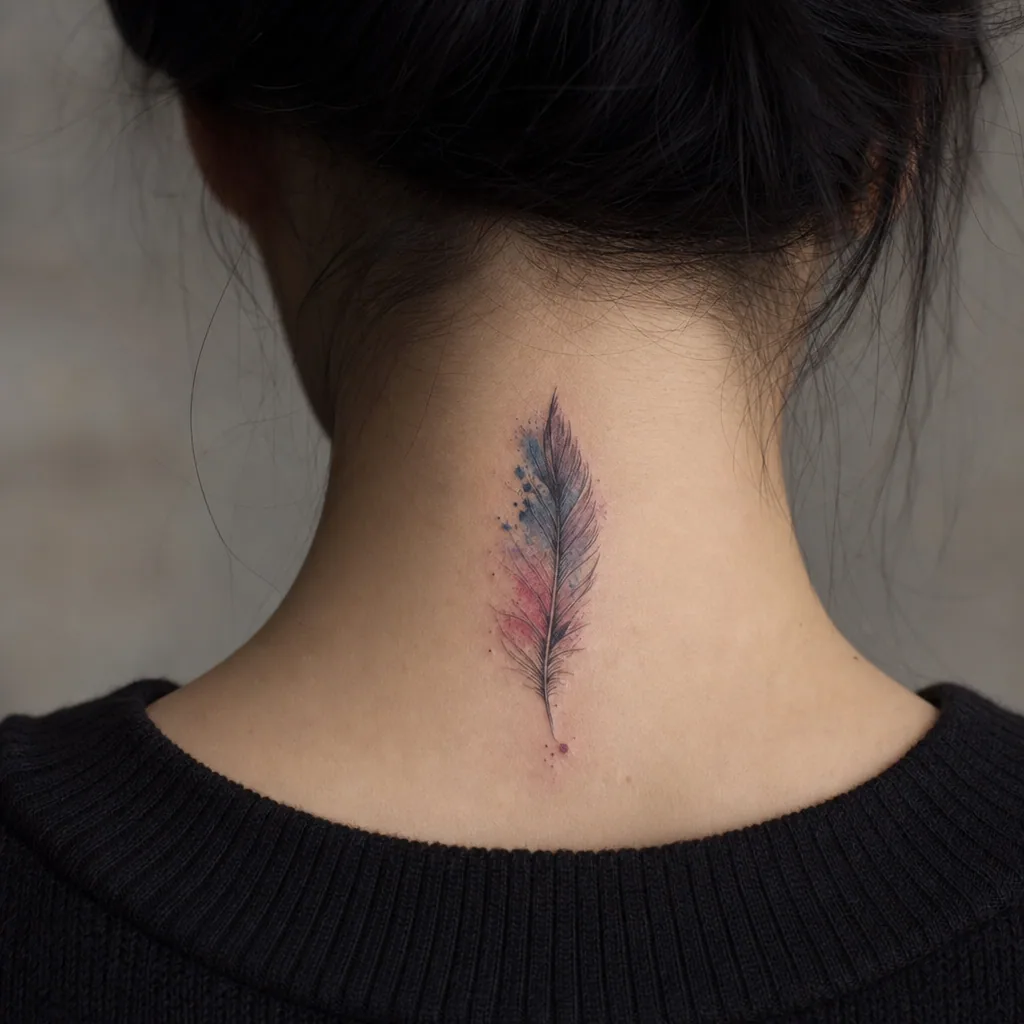 Plume aquarelle douce