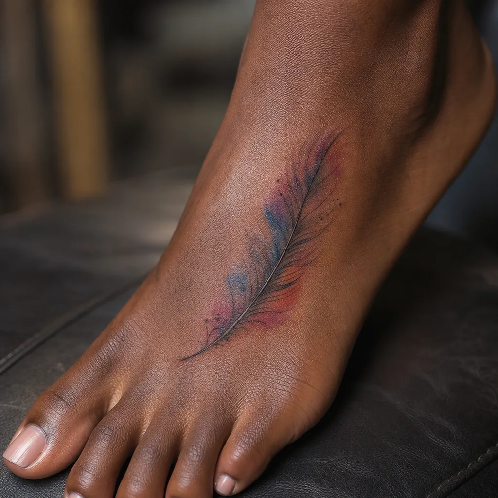 Plume aquarelle douce