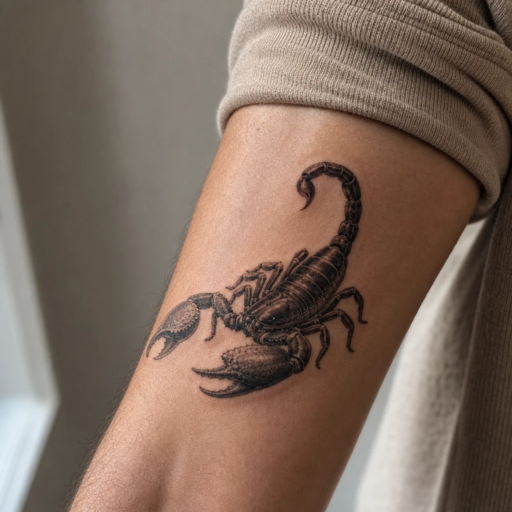 Scorpion realiste noir et gris