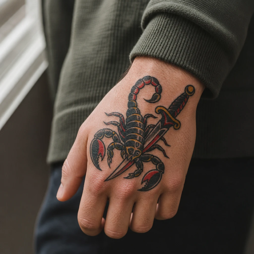 Scorpion et dague old school