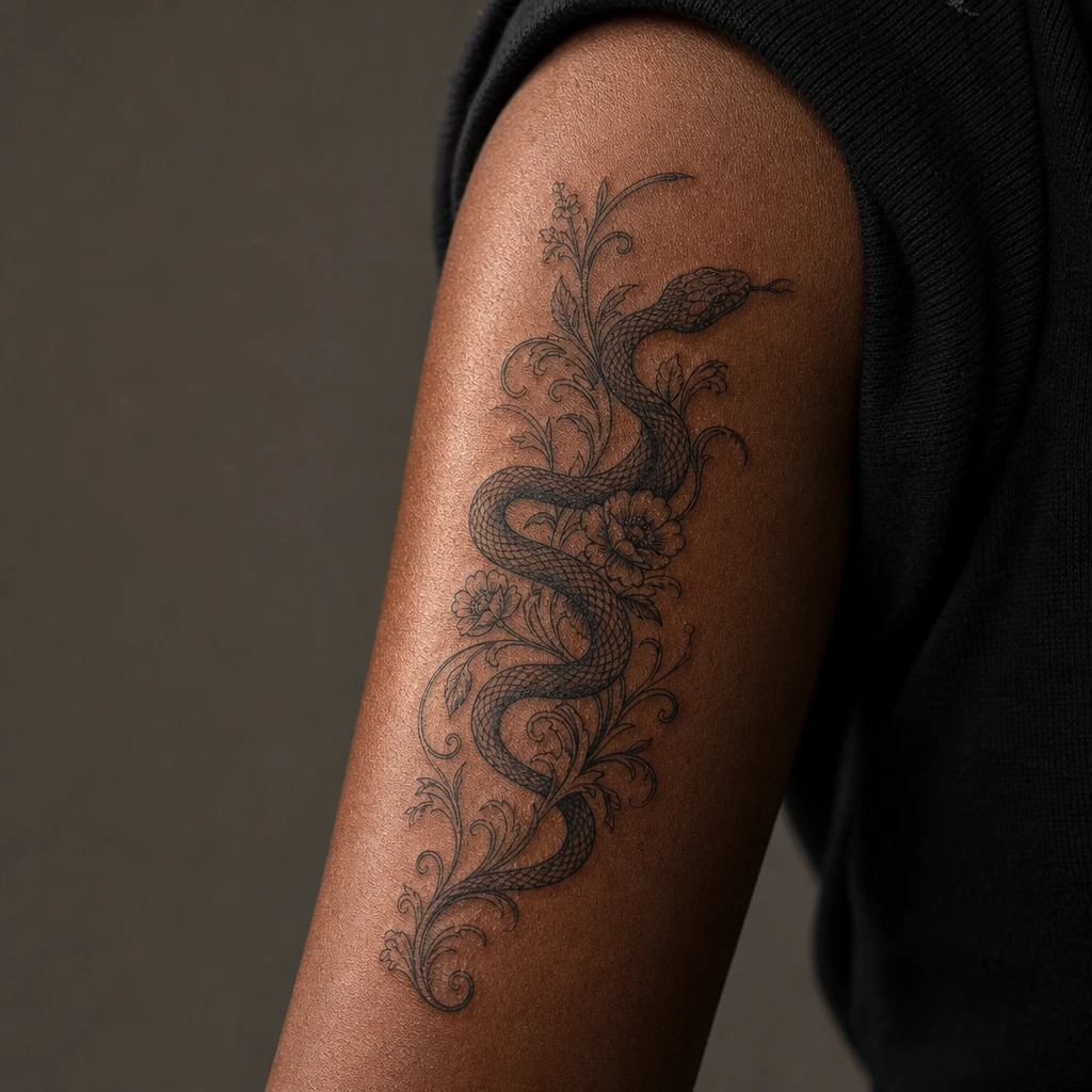 Serpent floral ornemental