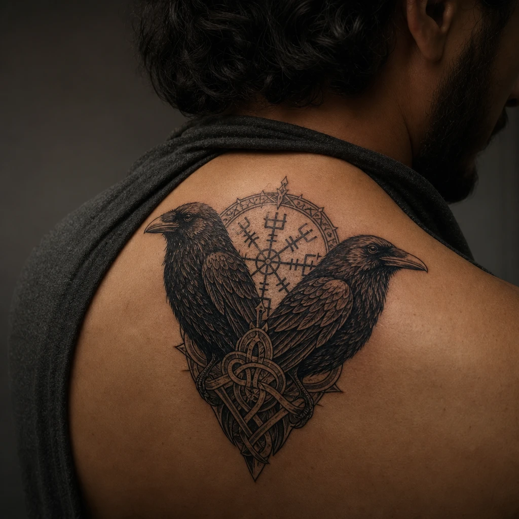 Corbeaux d Odin Hugin et Munin