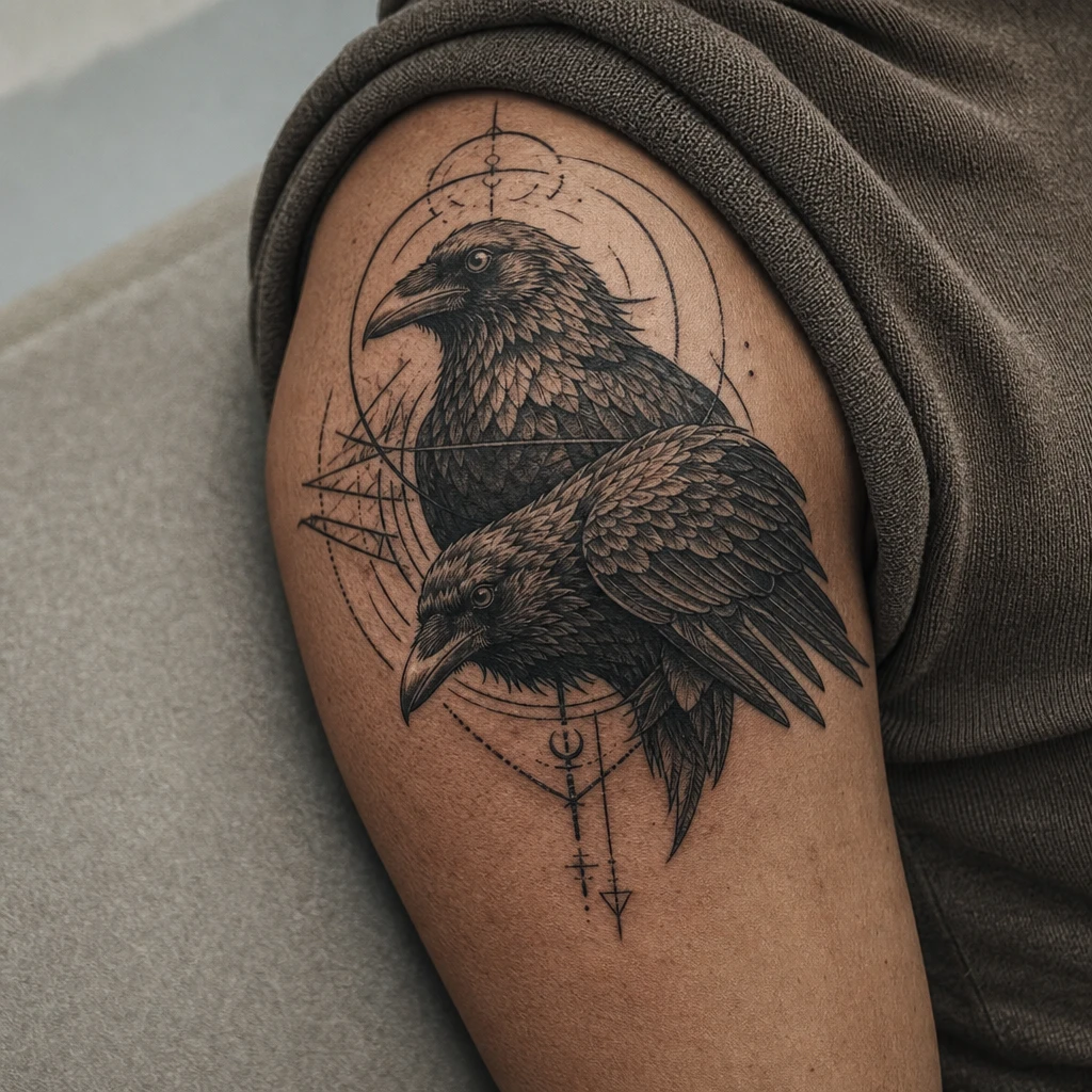 Corbeaux d Odin Hugin et Munin