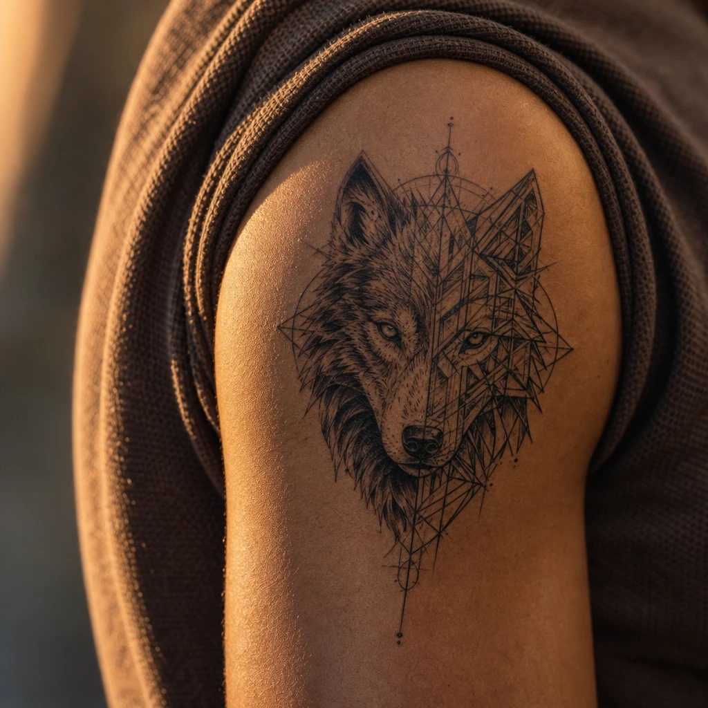 Loup Fenrir geometrique